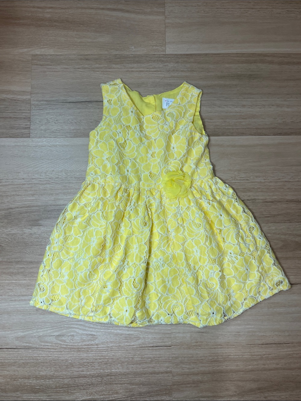 The Children's Place Yellow Floral Lace Dress Size 3T Spring Party Wedding